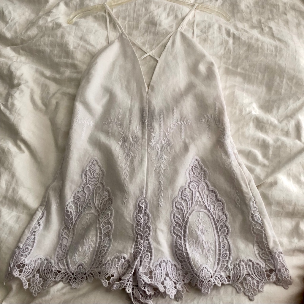 Nasty Gal White Laced Romper (Bnwot)